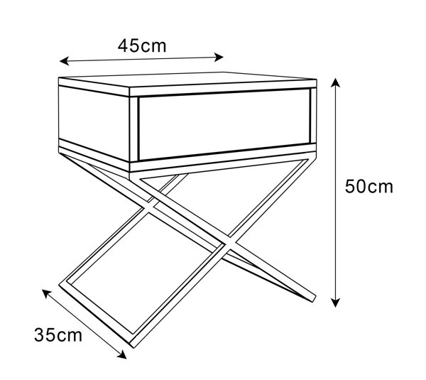 Latitude Run Hildebran Steel Bedside Table Wayfair.co.uk